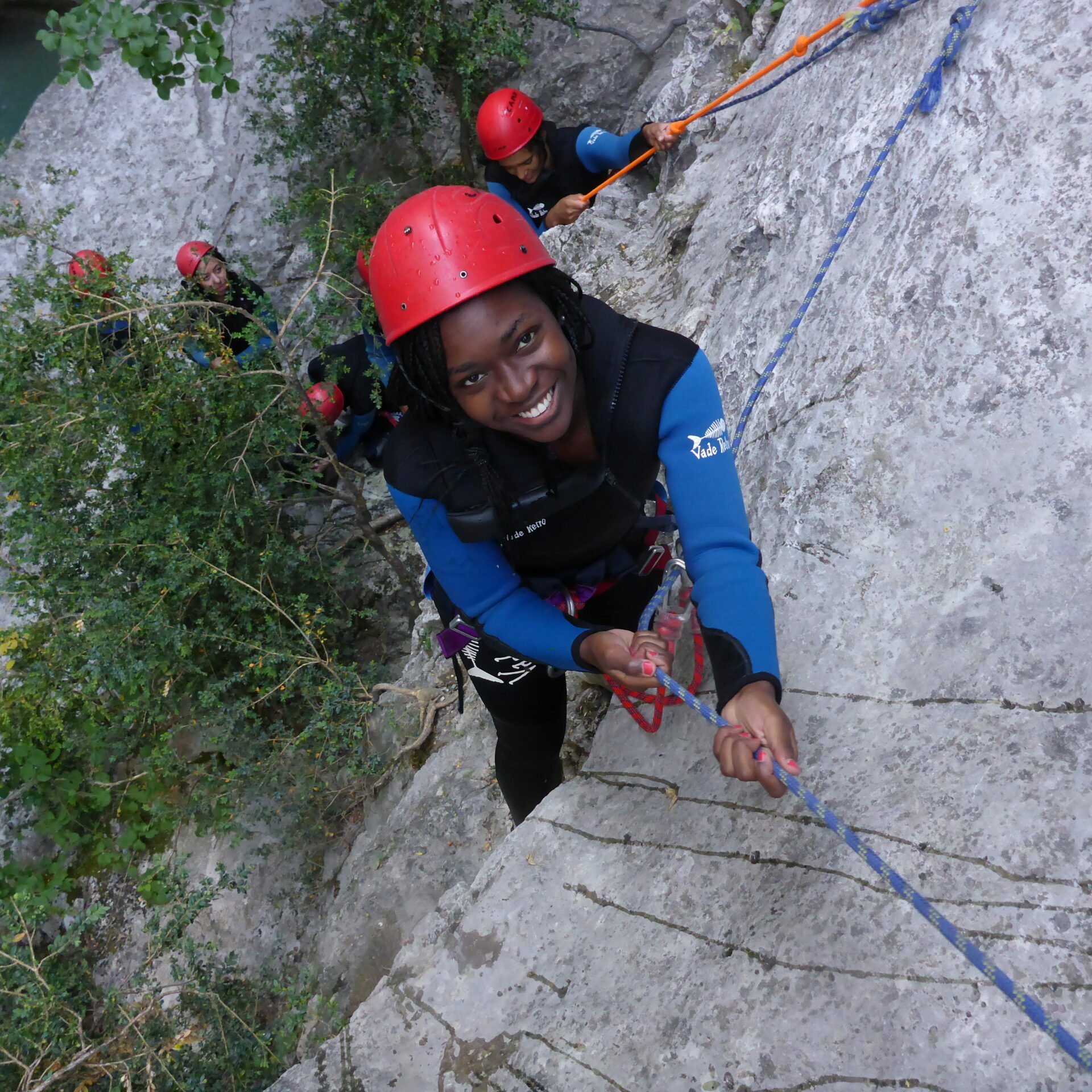 descente en rappel canyoning dans un canyon dans le Verdon